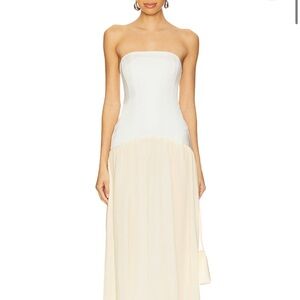 Strapless ivory dress